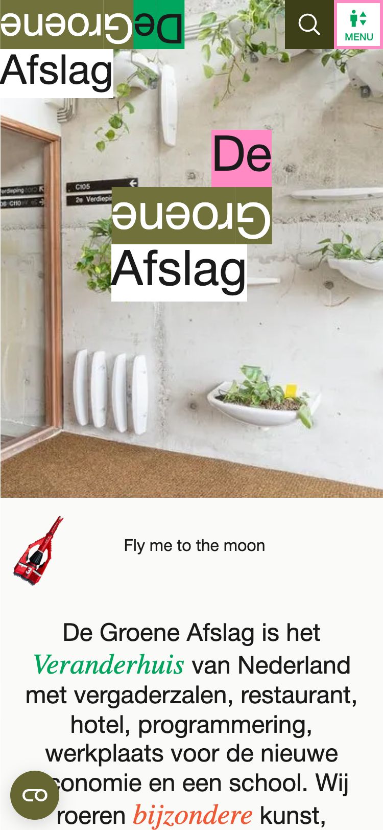 De Groene Afslagのトップページ（スマホ）