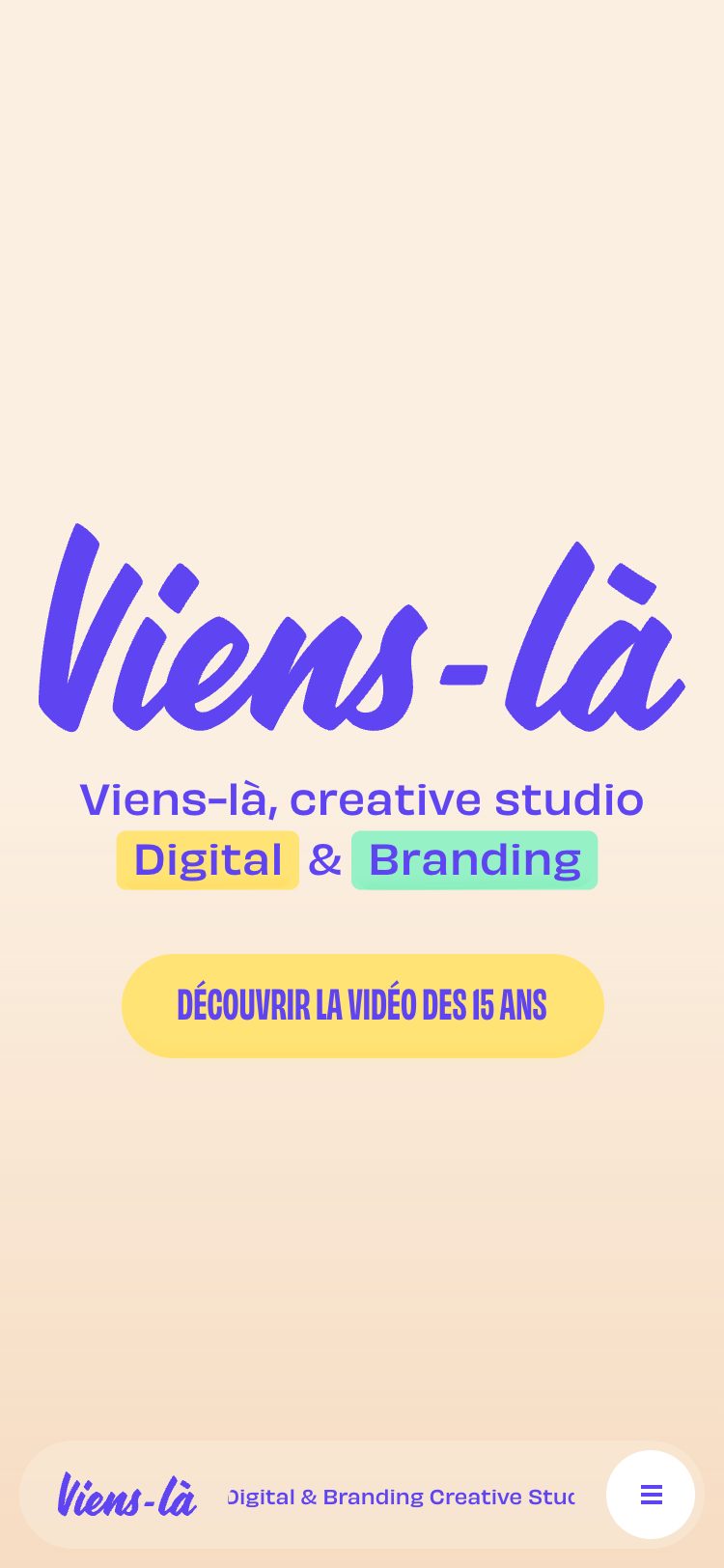 Viens-là homepage (mobile)